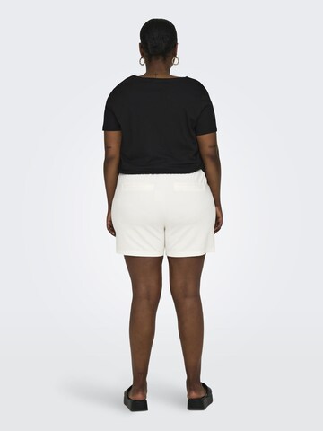 ONLY Carmakoma Regular Pleat-Front Pants in White