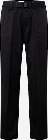 Calvin Klein Jeans Regular Trousers in Black: front