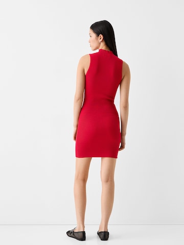 Bershka Úpletové šaty – červená