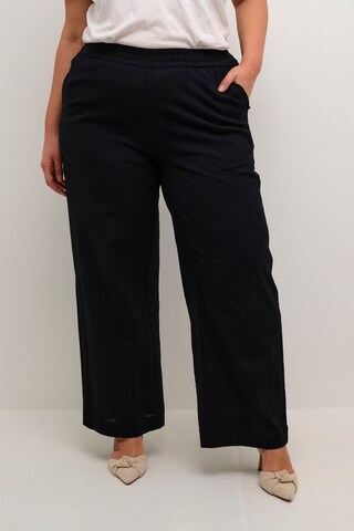 KAFFE CURVE Loose fit Pants 'Paula' in Black: front