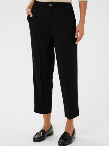 Effilé Pantalon à plis 'Heather' Kaffe en noir : devant