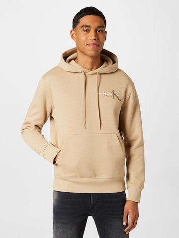 Calvin Klein Jeans - Sudadera en beige: frente