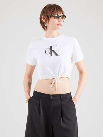balts Calvin Klein Jeans T-Krekls: no priekšpuses