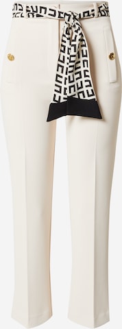 Elisabetta Franchi Zvonový Kalhoty s puky – bílá: přední strana