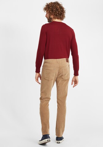 BLEND Slim fit Trousers 'Manito' in Brown