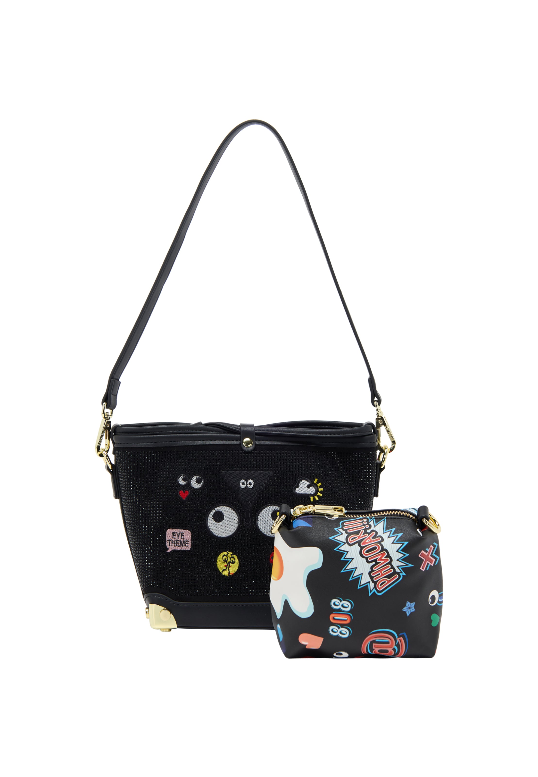 Sac bandoulière 'Pop Eyetheme' MYMO en noir : devant