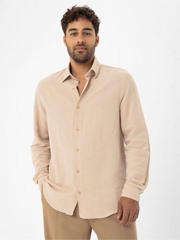 Dandalo Regular Fit Hemd in Beige: Vorderseite