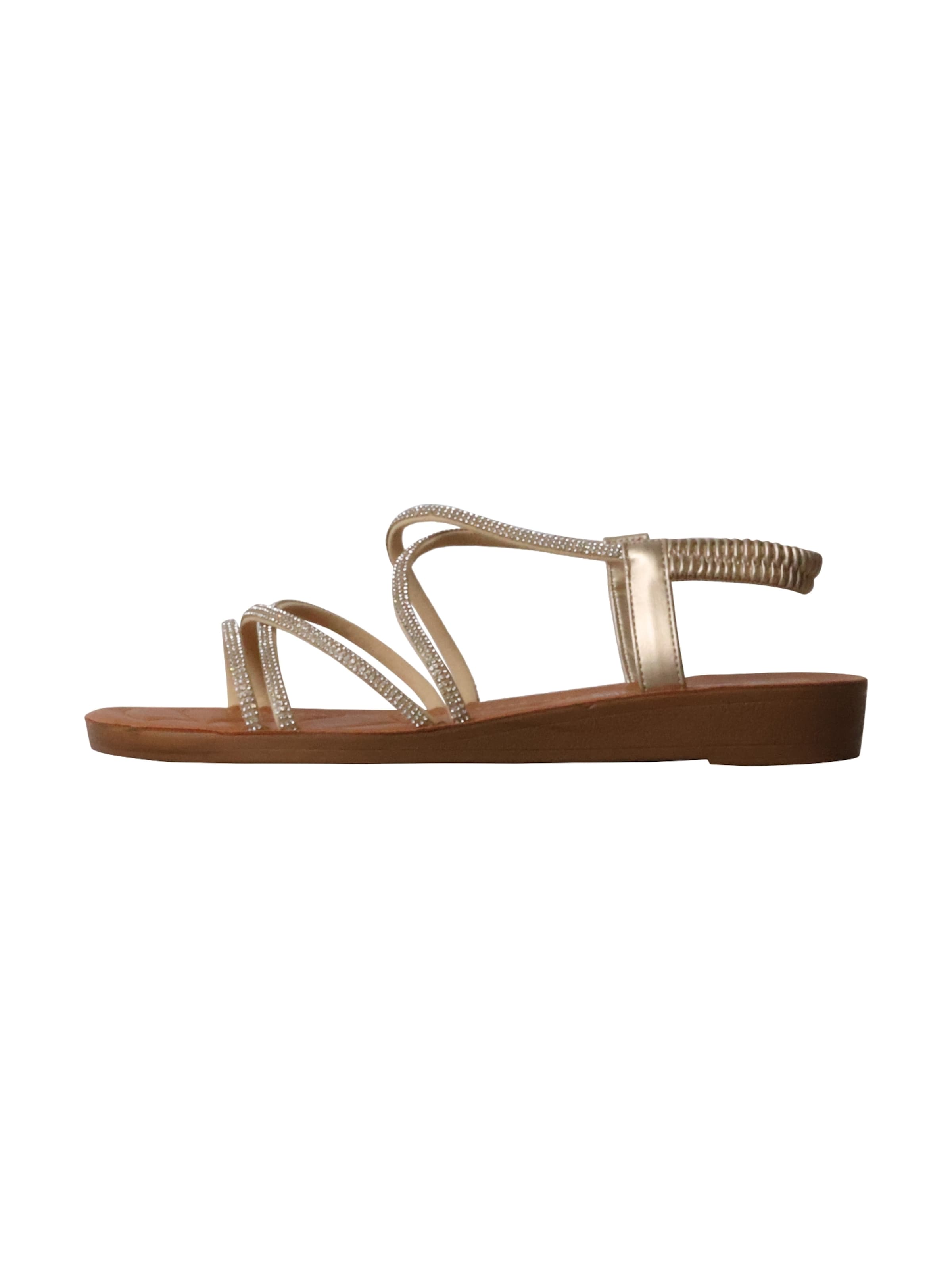 Super Mode Sandals in Gold: front
