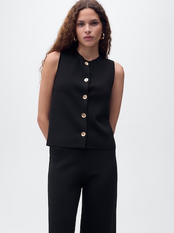 MANGO Gebreide bodywarmer 'YOLANDO' in Zwart: voorkant
