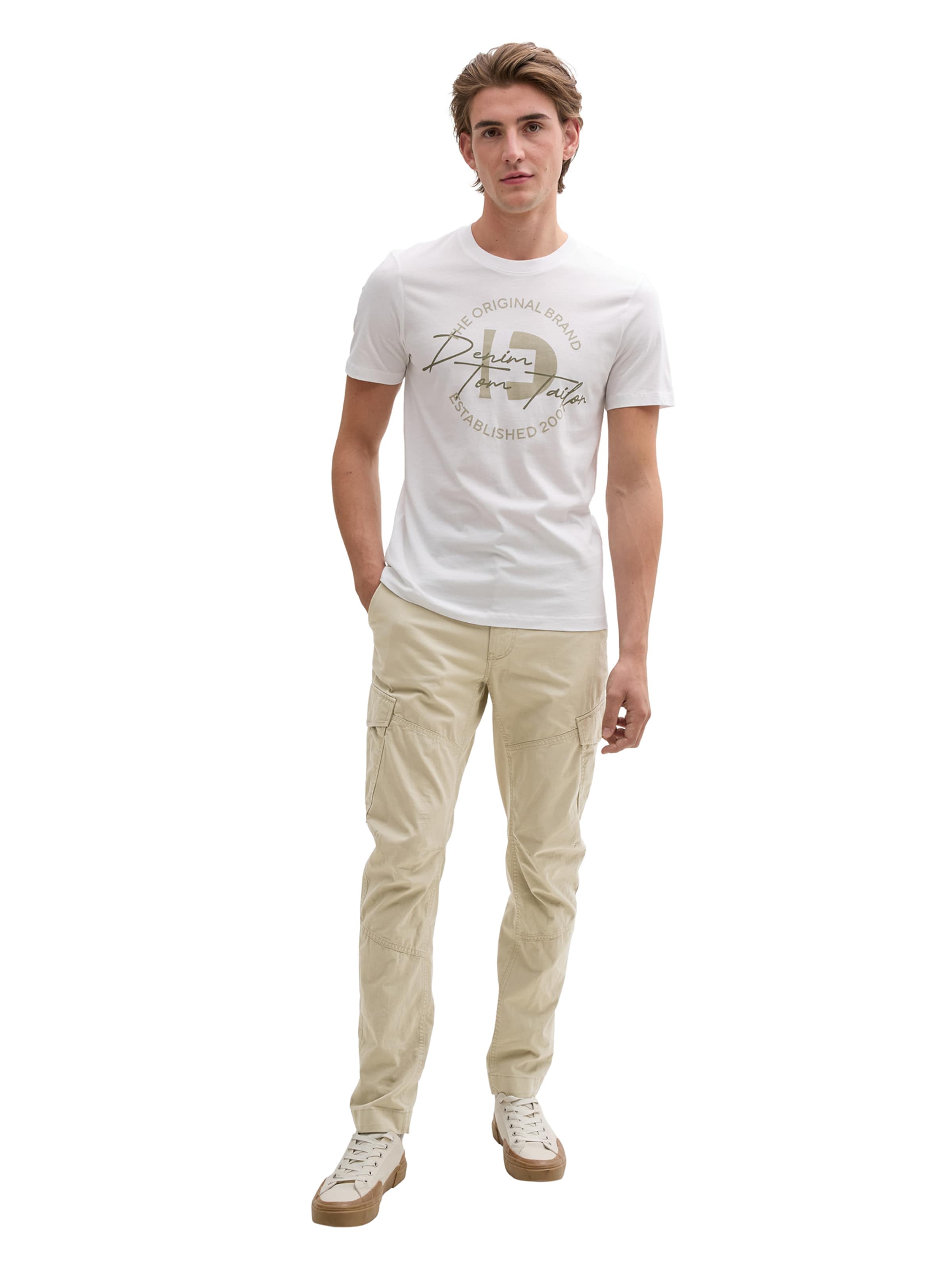 TOM TAILOR DENIM Tapered Cargobukser i beige