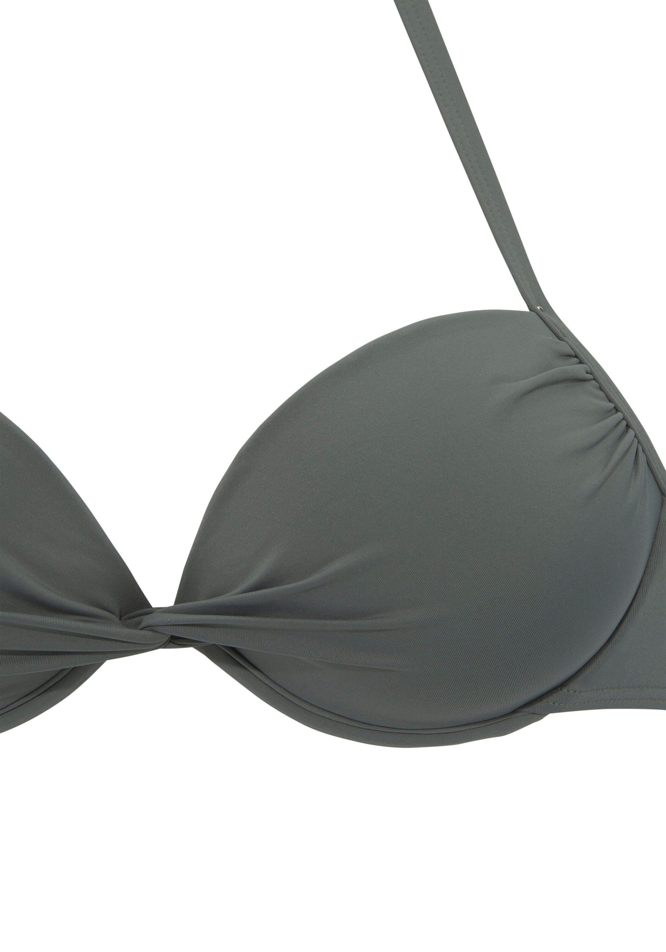LASCANA Push-up Bikinový top 'Italy' - Zelená
