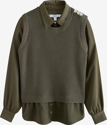 Next Strickweste in Grün: Vorderseite