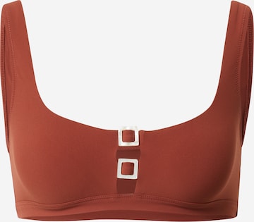 ETAM Bralette Bikini Top in Brown: front