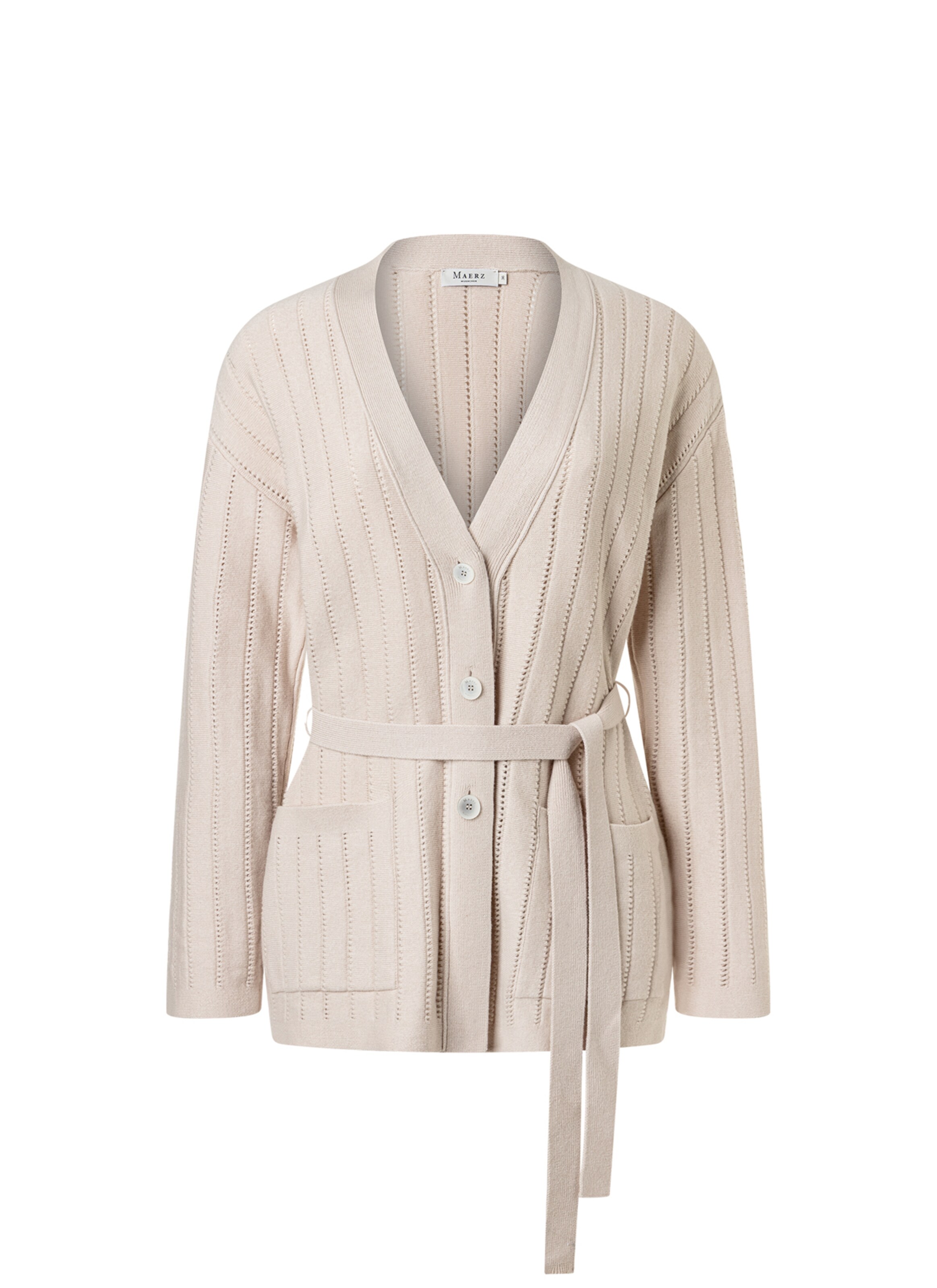 MAERZ Muenchen Knit Cardigan in Beige: front