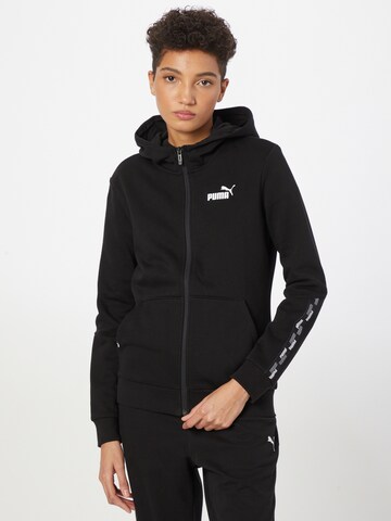 PUMA Zip-Up Hoodie 'Power' in Black: front