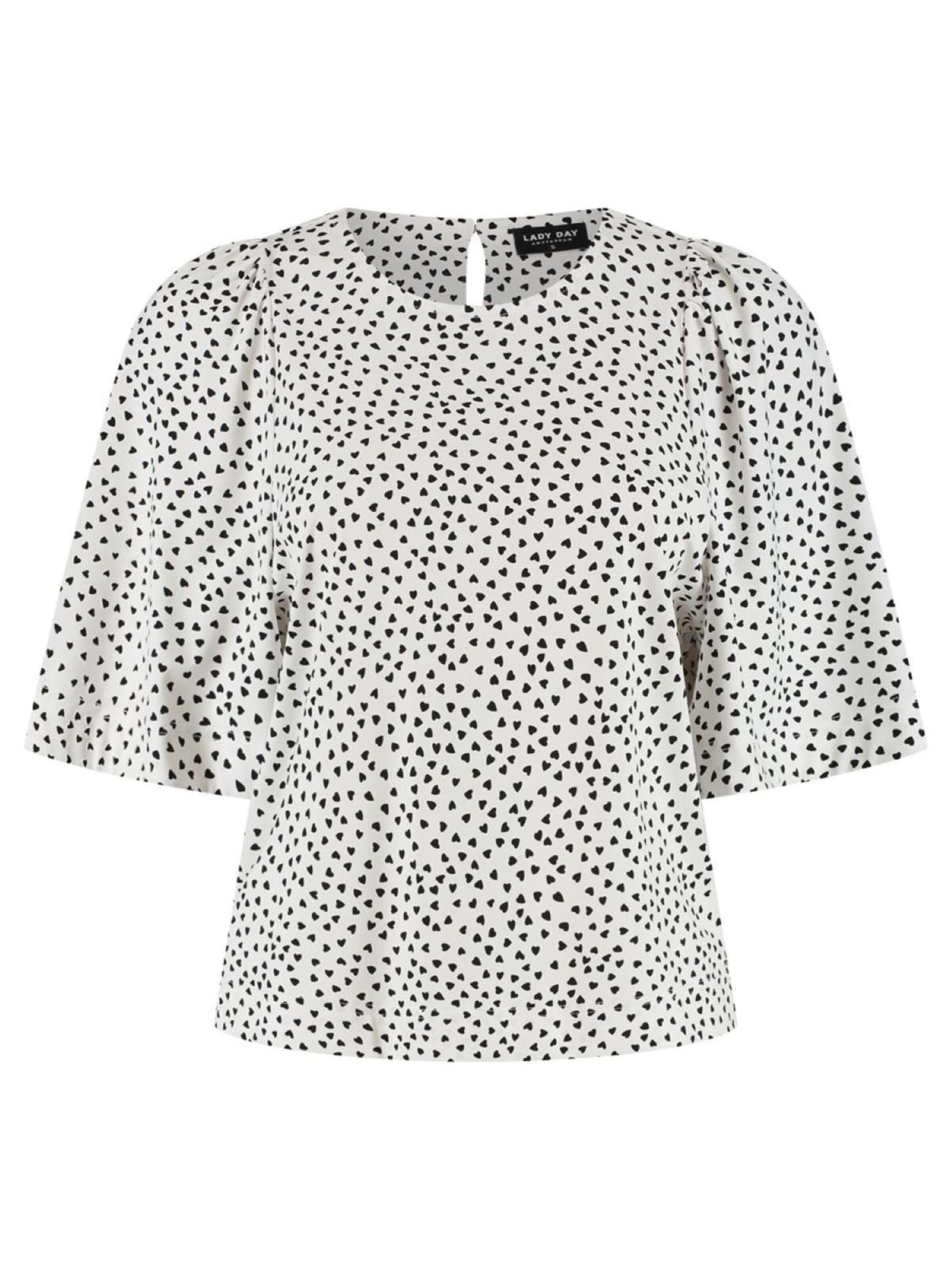 Lady Day Shirt 'Lady Day Aston blauw/wit' in Wit: voorkant