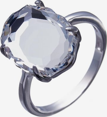 THE GEM STORIES JEWELRY - Anillo 'Crystal Silver Night Baroque Ring - Rhodium' en plata: frente