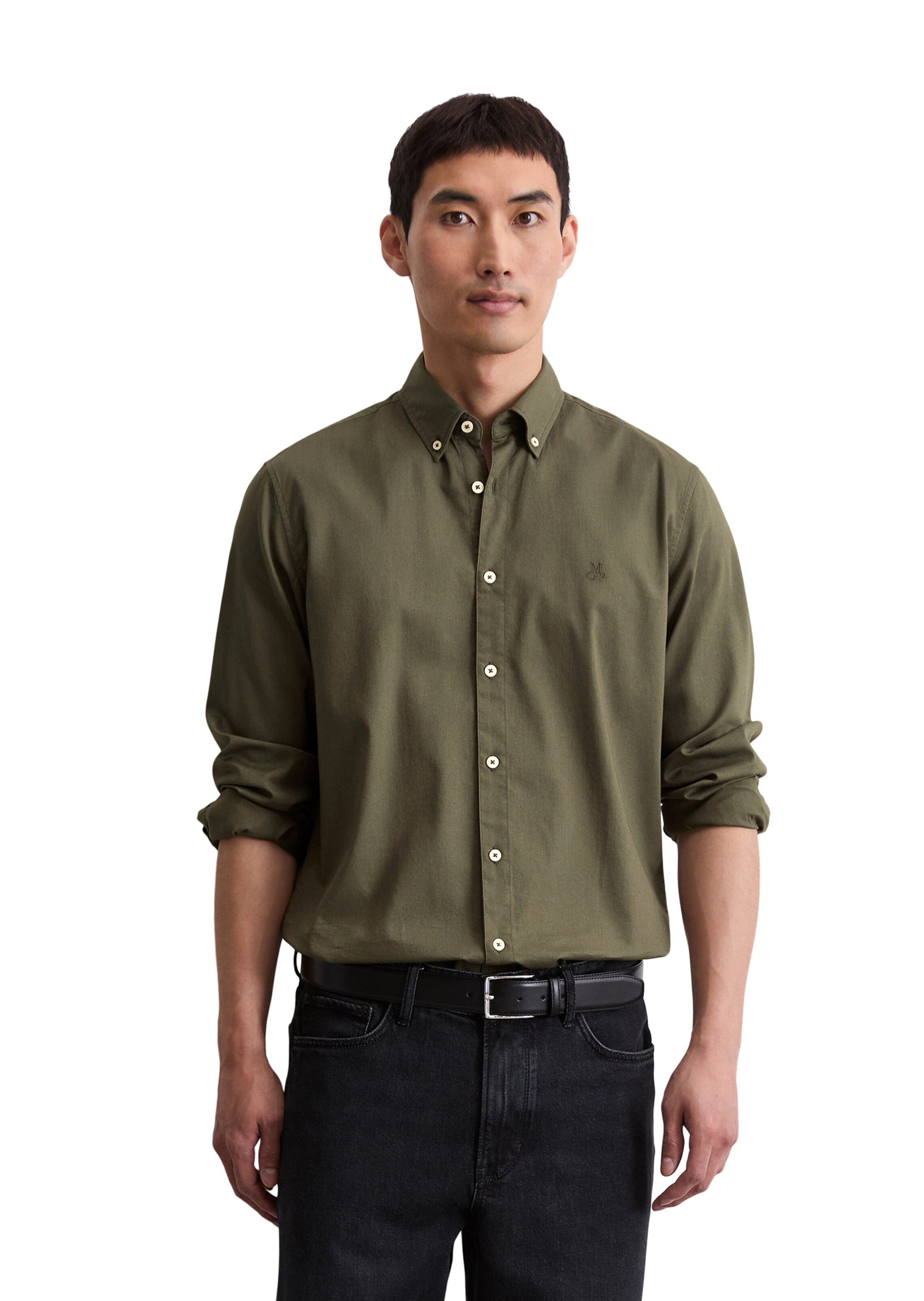 Marc O'Polo Regular Fit Hemd in Grün: Vorderseite
