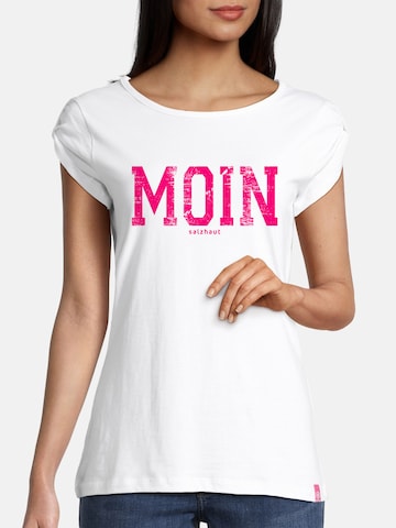 salzhaut T-Shirt 'Biike-Moin' in Weiß