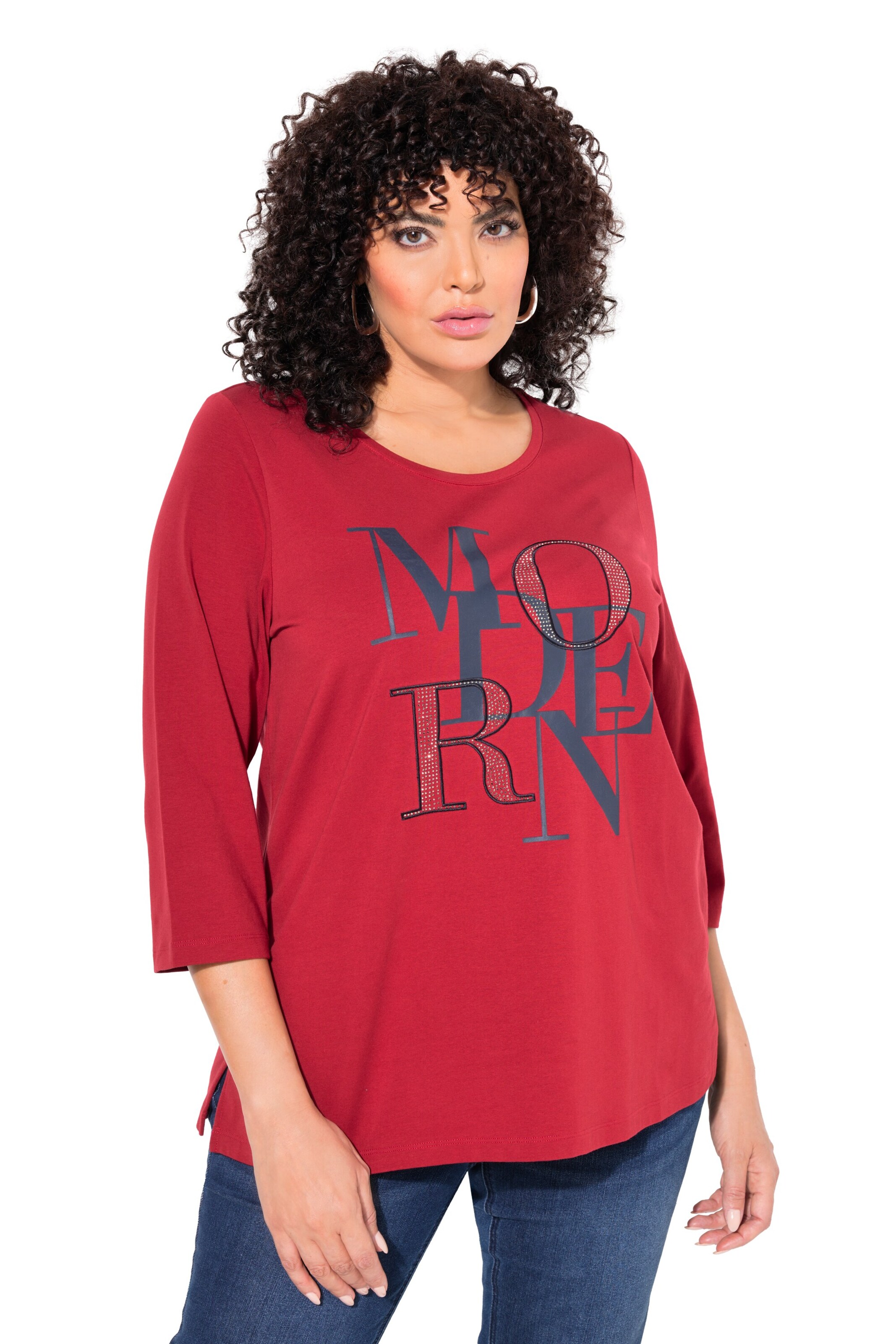 Ulla Popken Shirt in Rood: voorkant