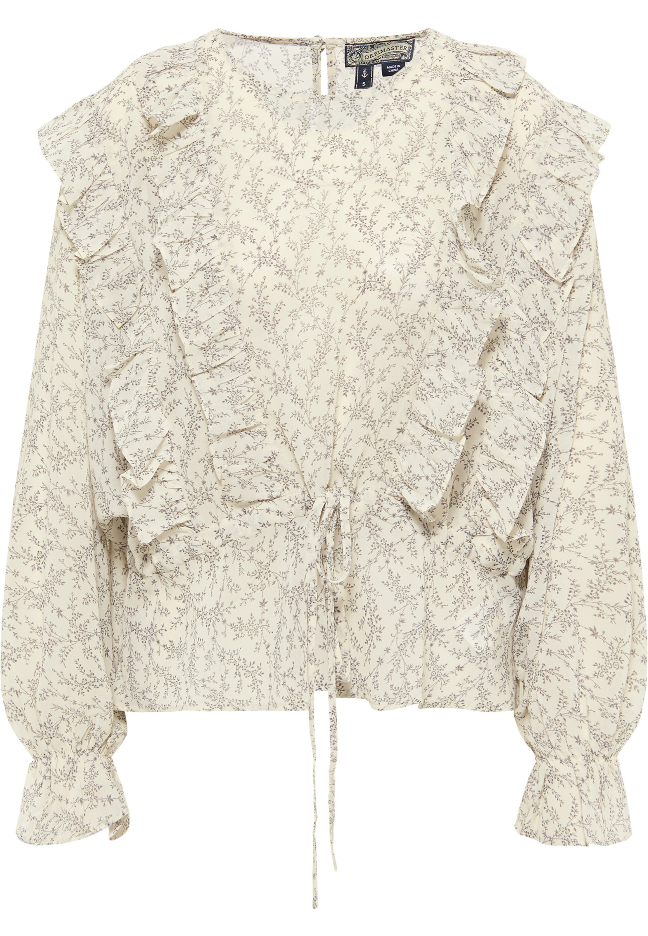 DreiMaster Vintage Blouse in Wit: voorkant