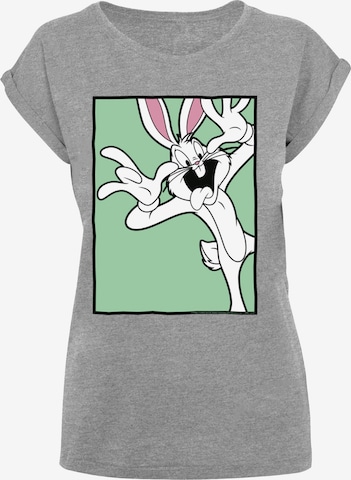 F4NT4STIC T-Shirt 'Looney Tunes Bugs Bunny Funny Face' in Grau: Vorderseite