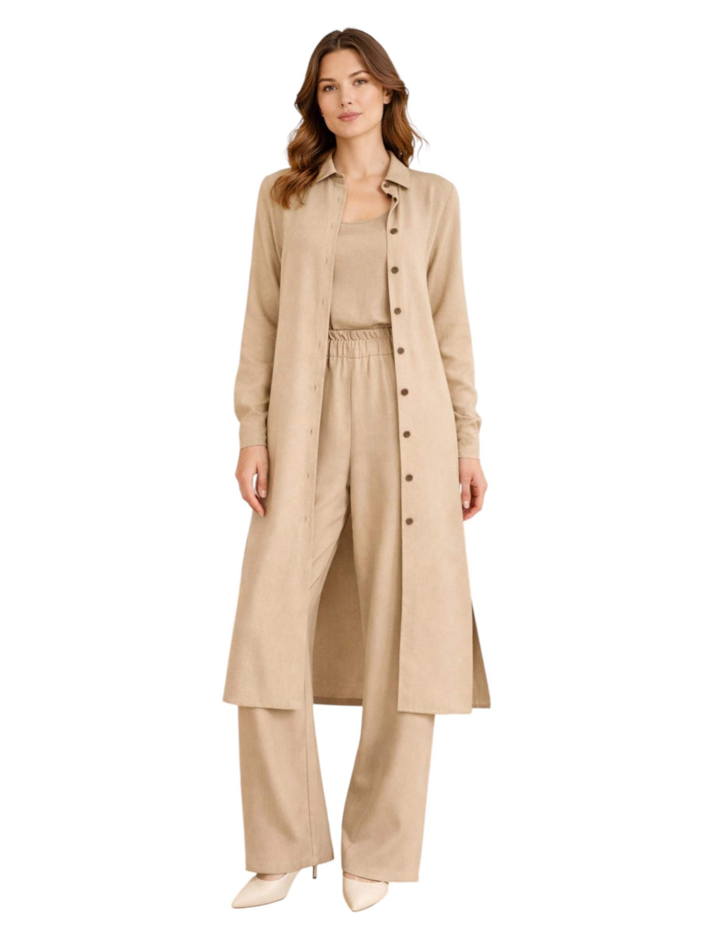 Tunique 'LeaLinen' fashionshowcase en beige