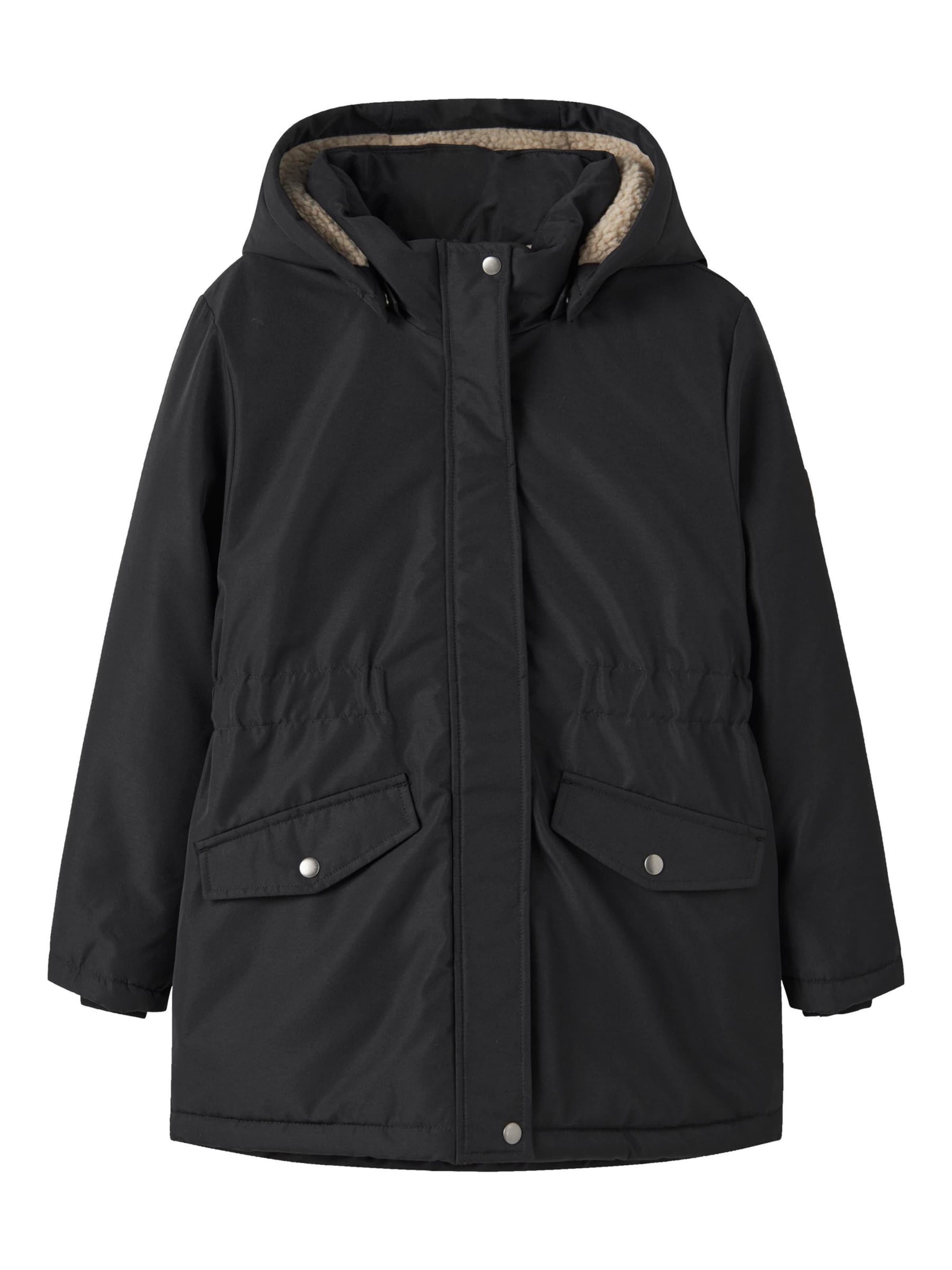 NAME IT Outdoorjas in Zwart: voorkant