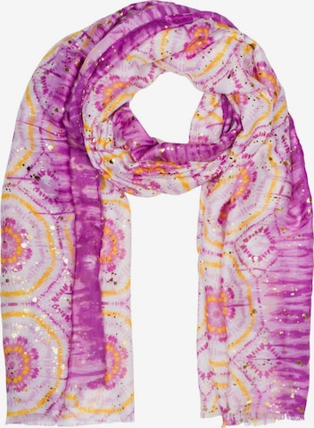 styleBREAKER Schal 'Schal mit Batik Muster Metallic' in Lila: Vorderseite