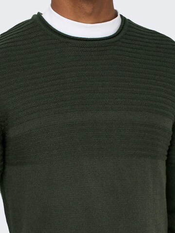 Only & Sons Sweter 'BLADE' w kolorze zielony