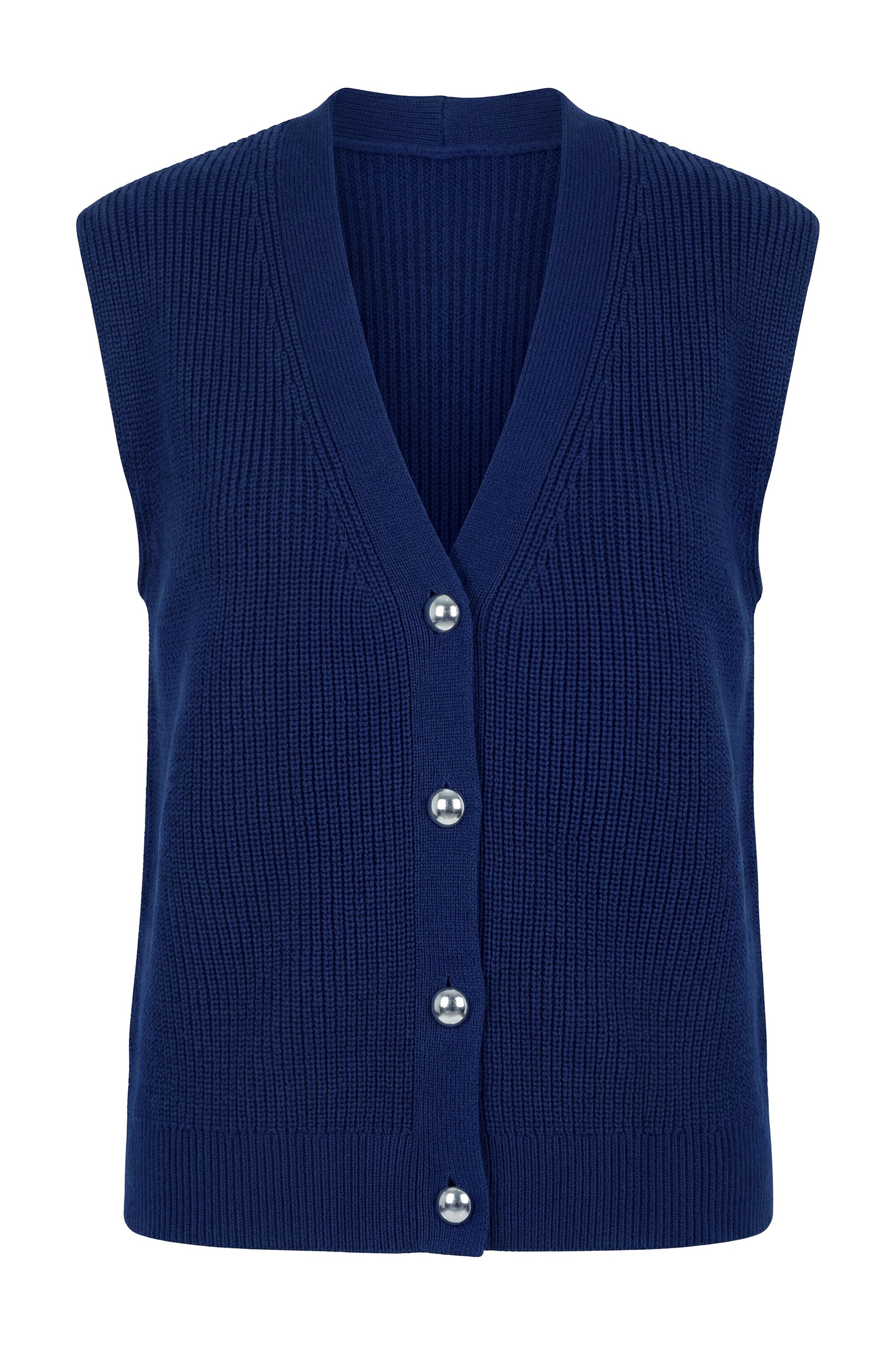 Studio Untold Gebreid vest in de kleur Donkerblauw, Productweergave