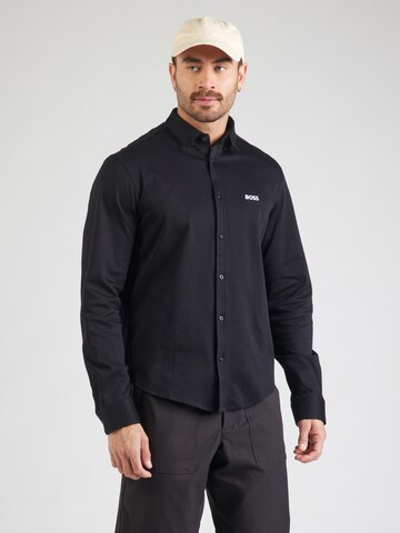 BOSS Slim fit Koszula 'B_Motion L' w kolorze czarny: przód