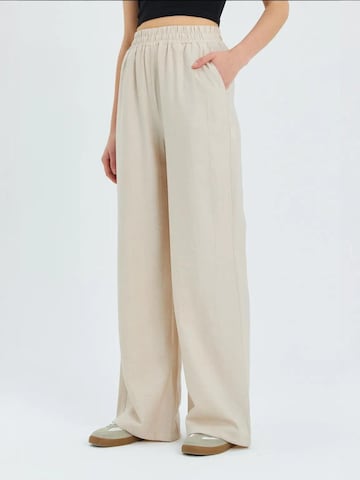 Wide Leg Pantalon MixRay en beige