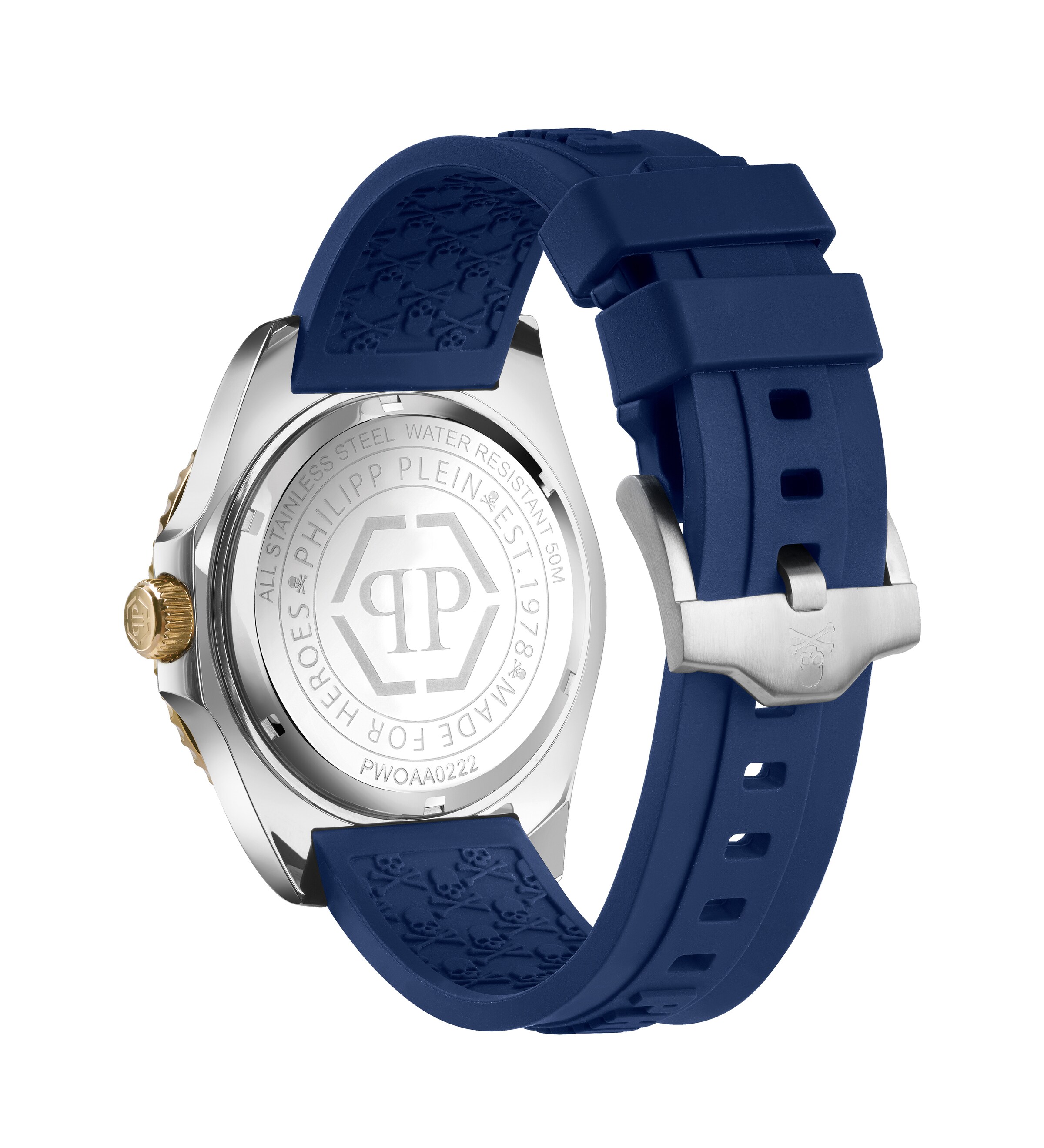 Philipp Plein Watches Analoog horloge 'THE $KULL DIVER' in Blauw