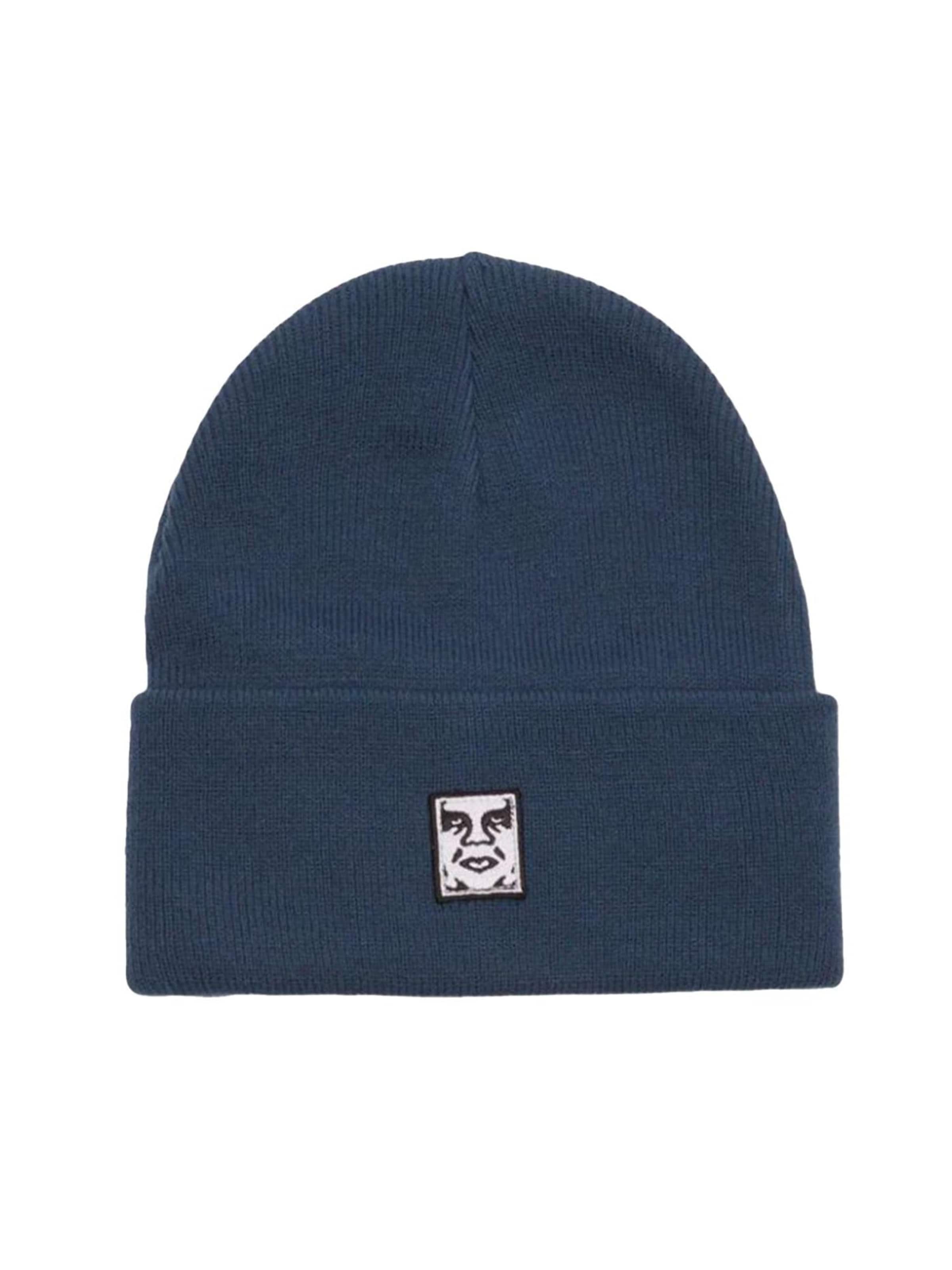 Obey Muts 'Icon Patch Cuff Beanie' in Blauw: voorkant