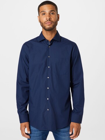 Coupe regular Chemise business SEIDENSTICKER en bleu : devant