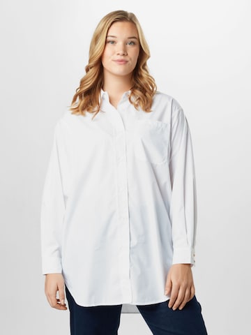 KAFFE CURVE Blouse 'Lone' in Wit: voorkant