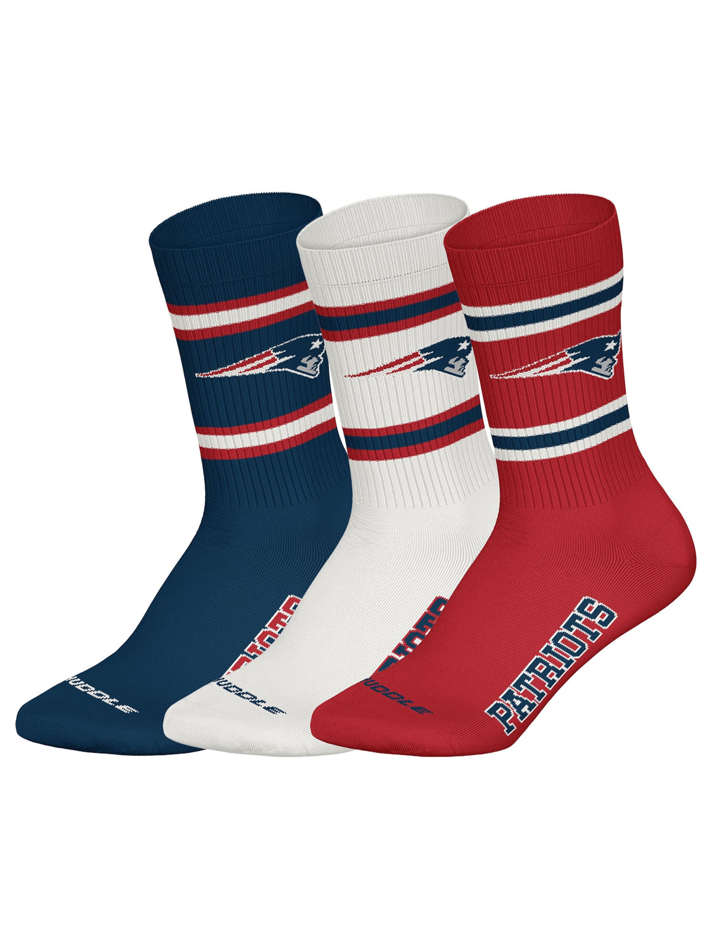 Huddle Freizeitsocken ' NFL New England Patriots Crew ' in Blau: Vorderseite
