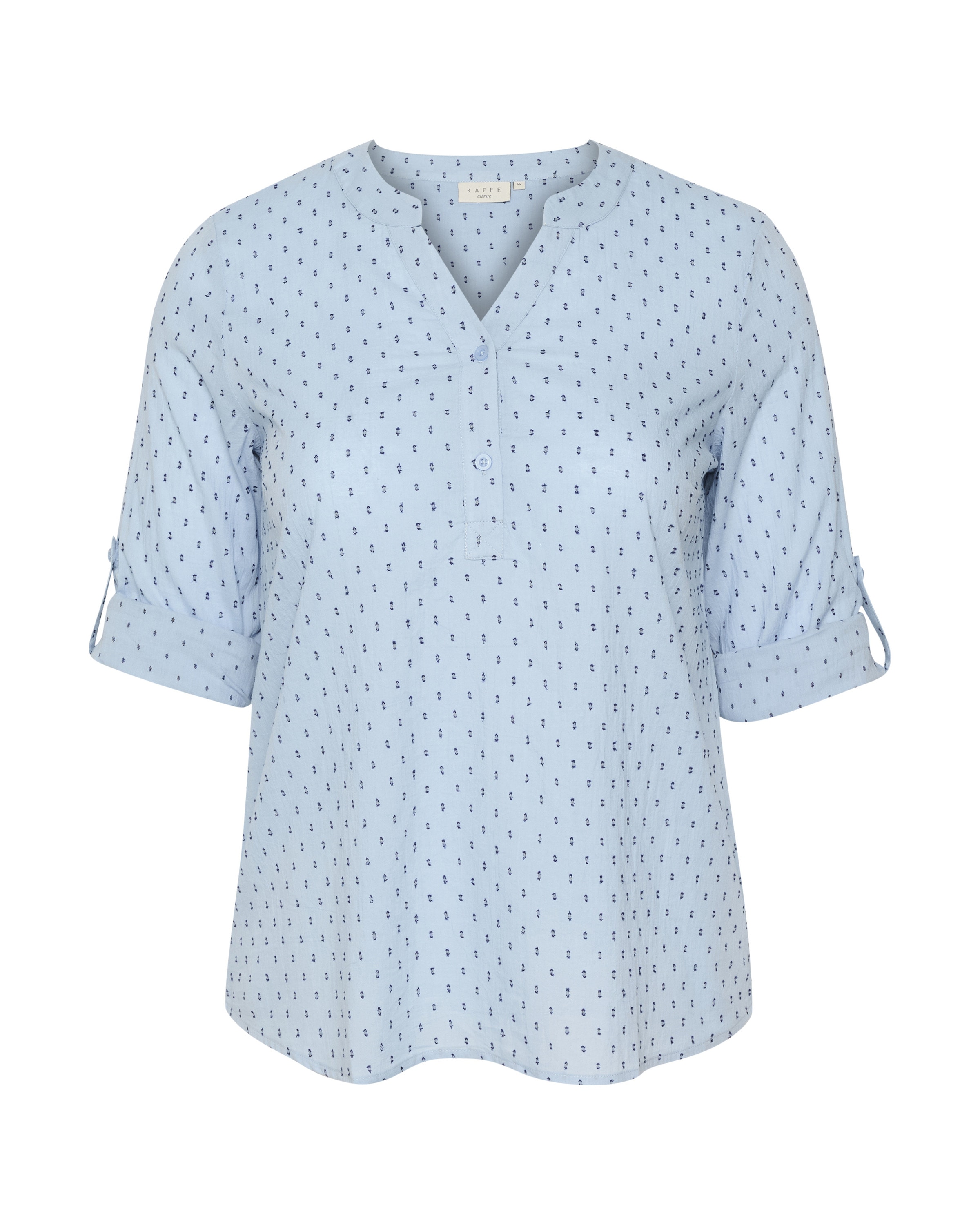 KAFFE CURVE Blus 'Solo' i blå: framsida