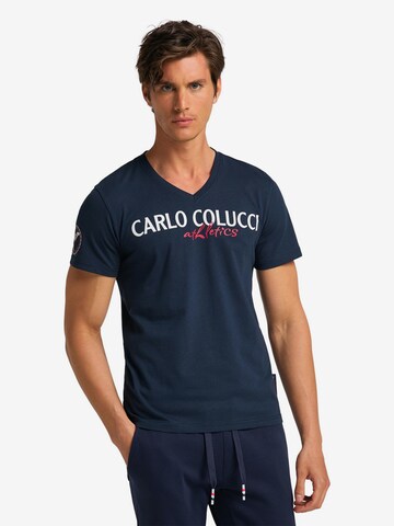 T-Shirt 'Conte' Carlo Colucci en bleu : devant
