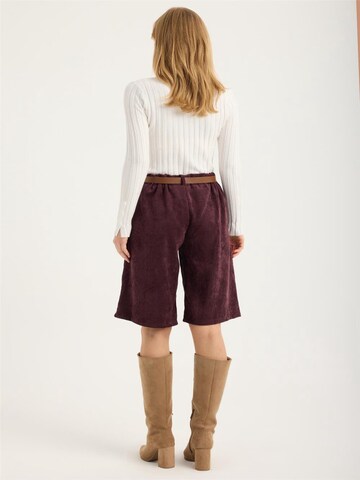 HOME STORE Wide leg Bandplooibroek in Lila