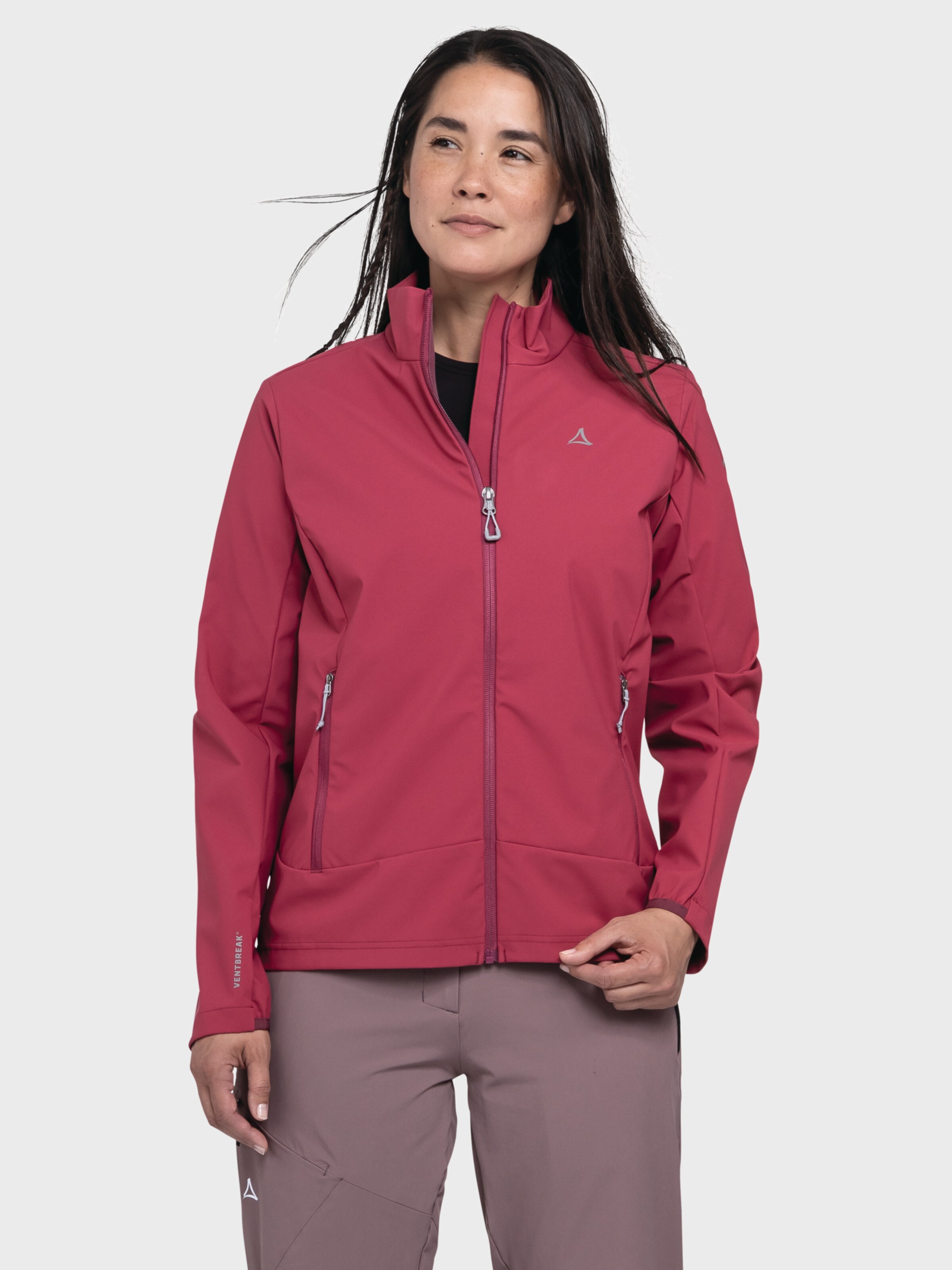 Schöffel Outdoorjas ' Hiking Softshell Jacke ' in Rood: voorkant