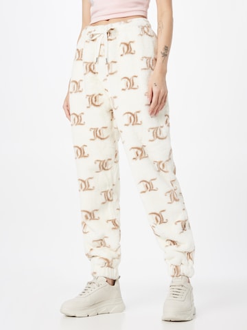 Juicy Couture White Label Zwężany krój Spodnie w kolorze biały: przód