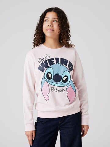 Sweat-shirt 'Stitch' TWO SOON en rose : devant