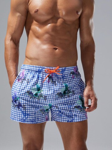 SEOBEAN Board Shorts 'Bird' in Blue: front