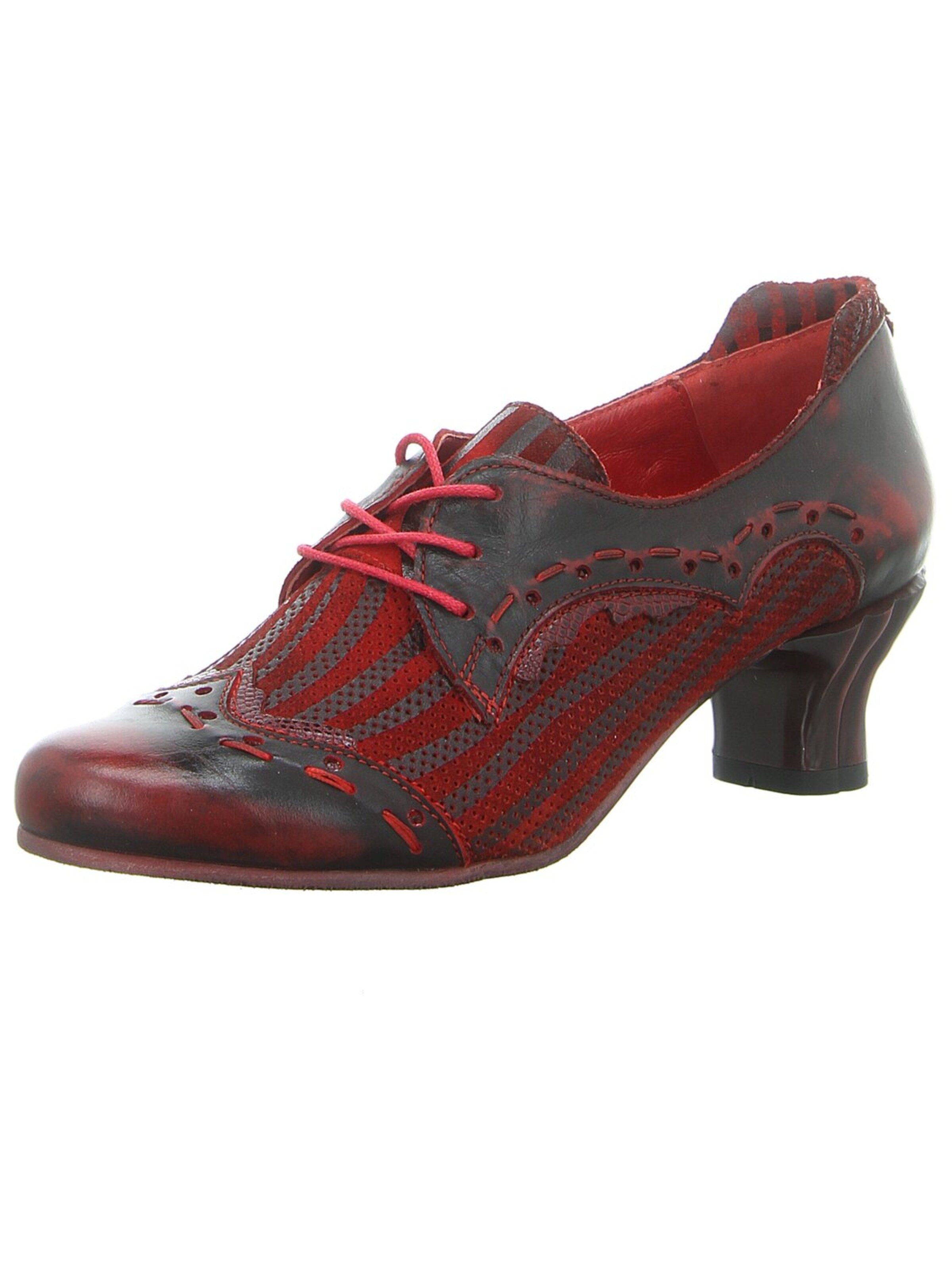 Simen Pumps 'Damen Schnürpump 1289A WEINROT Echt Leder in bordeaux' in Red: front