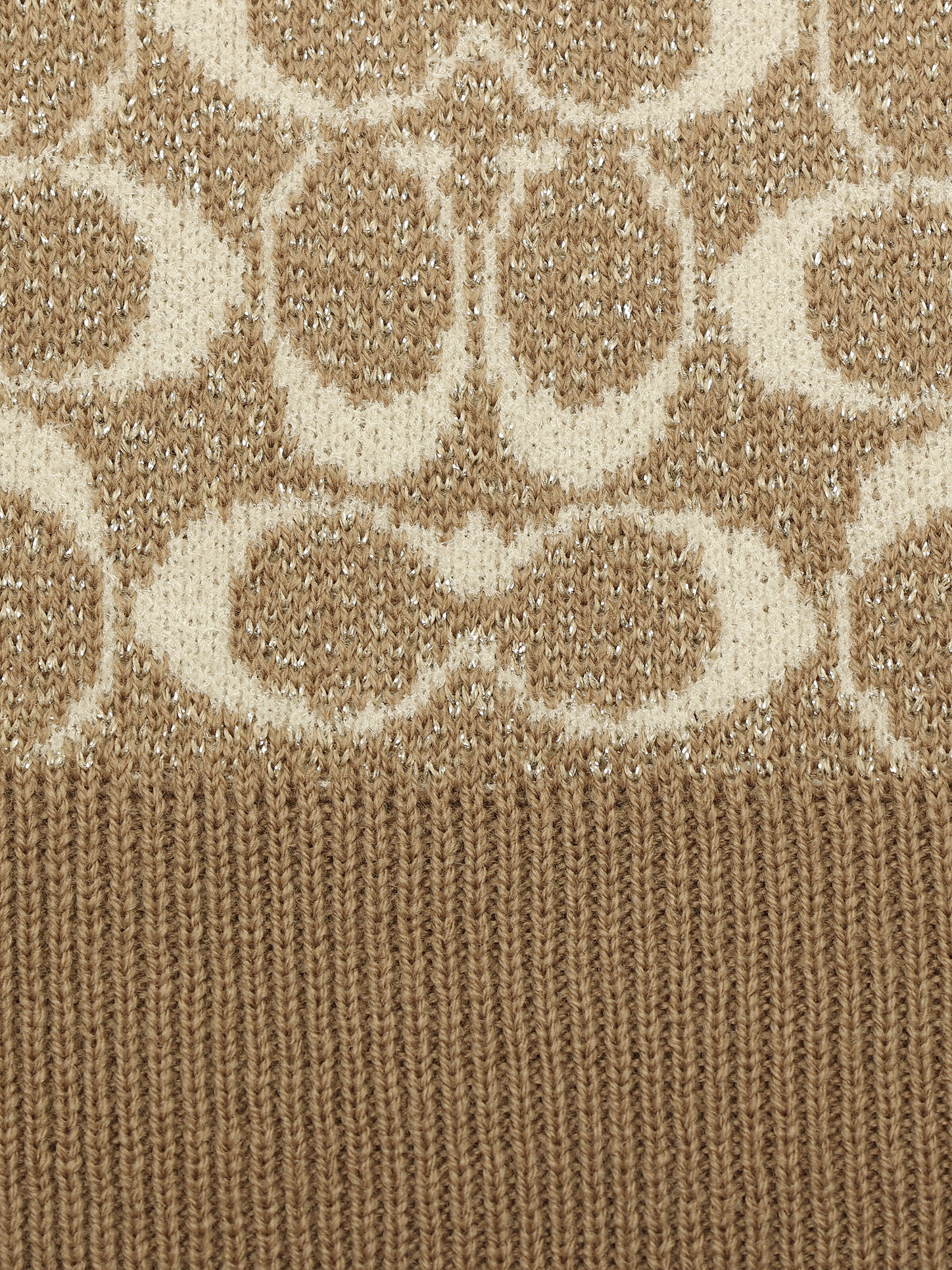 bēšs COACH Šalle 'METALLIC SIGNATURE C SCARF'