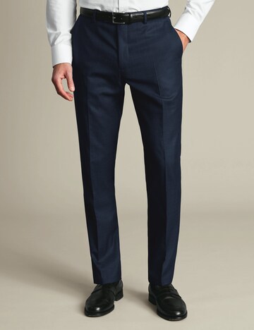 Charles Tyrwhitt Slim fit Pleated Pants in Blue: front