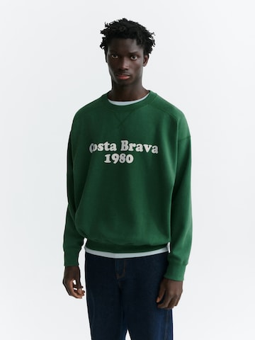Thinking MU Sweatshirt 'JADEWON' in Groen: voorkant