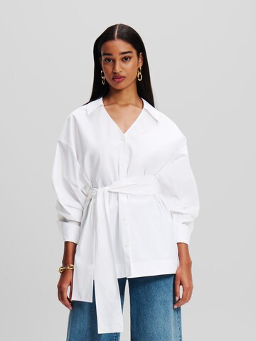 Camicia da donna di Karl Lagerfeld in bianco: frontale